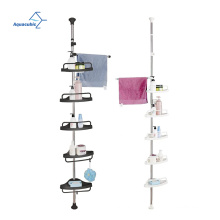 Aquacubic réglable de salle de bain étagère de douche d&#39;angle avec 4 plateaux poteaux en acier inoxydable